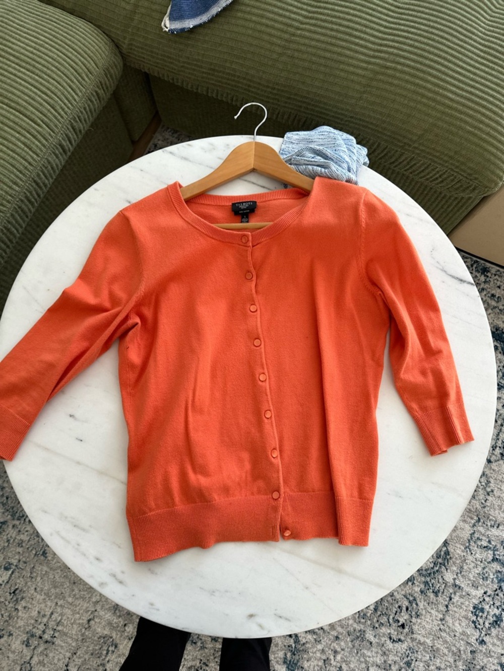 Talbots Bright Orange Button-Front Cardigan